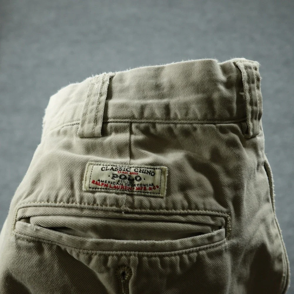 Polo Ralph Lauren Jeans Mens 35x32 Tan Philip Pant Classic Chino Cotton Twill